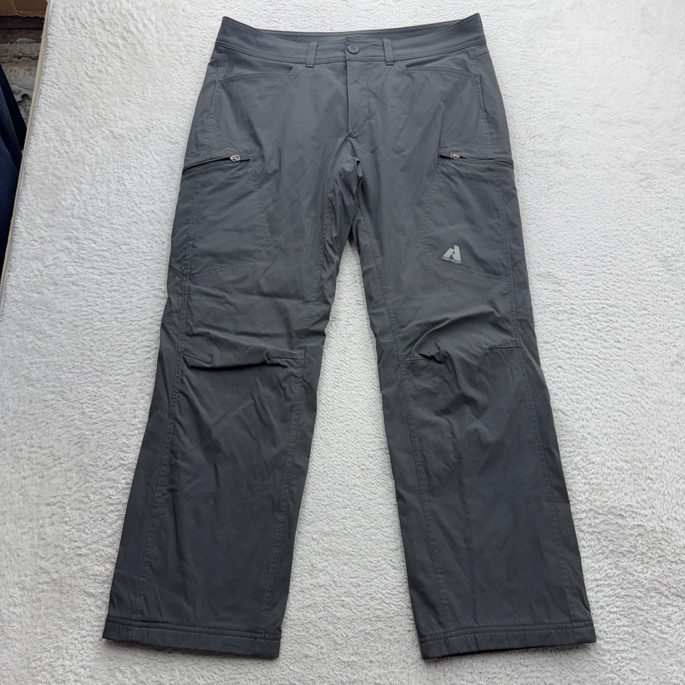 Eddie Bauer First Ascent Mens 35x30 Guide Pro Fleece Lined Hiking Pants Gray